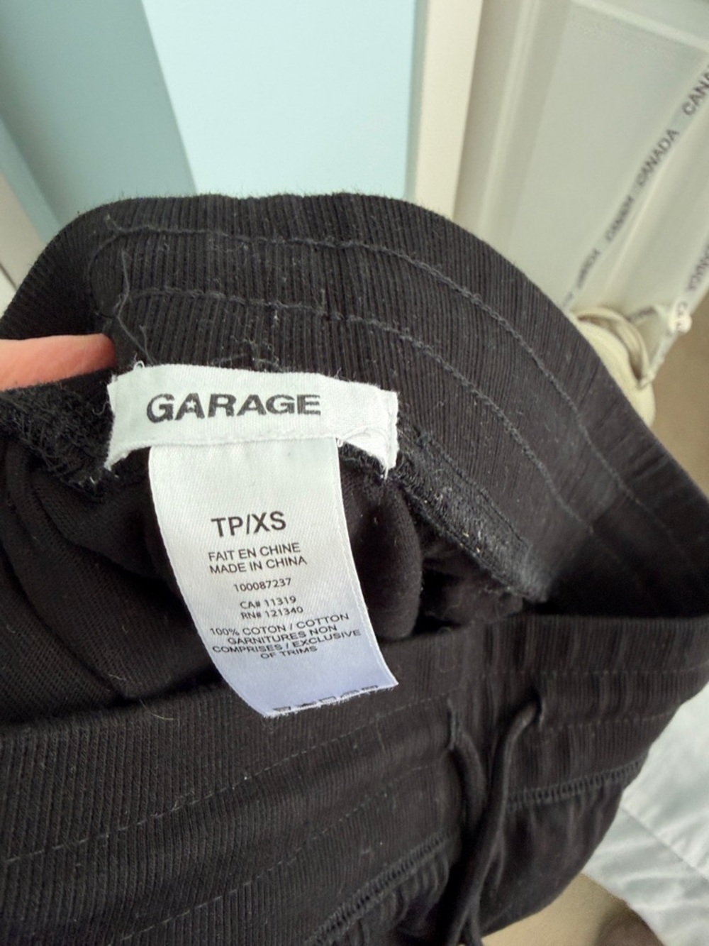 GARAGE Black Ribbed Knit Drawstring Shorts - Picture 2 of 5